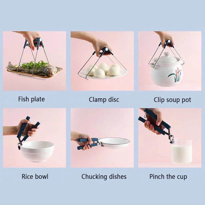 🔥 Pinces de Cuisine Anti-Chaleur – Pan Grippers en Acier Inoxydable