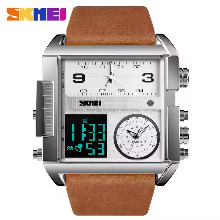 ⌚ SKMEI – Montre Homme Digitale de Luxe à Quartz – Boîtier Carré Métal Étanche