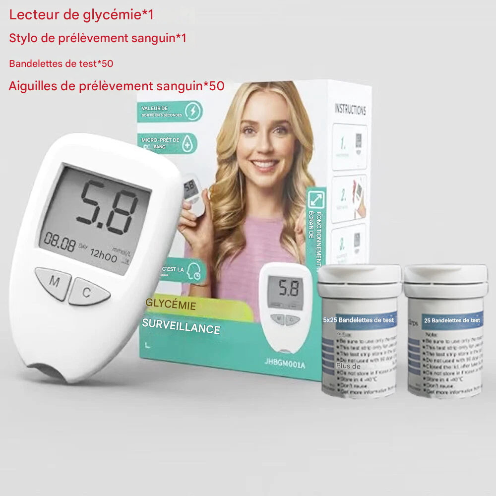 🩺📊 Lecteur de Glycémie Complet – Kit de Surveillance du Sucre