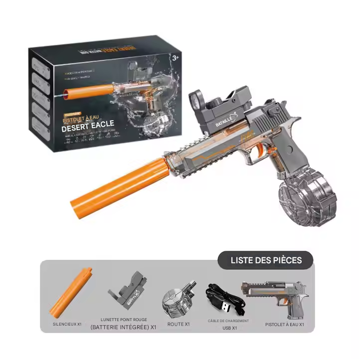 🔫 Pistolet à Eau Électrique – Modèle Sniper M416 / Desert Eagle