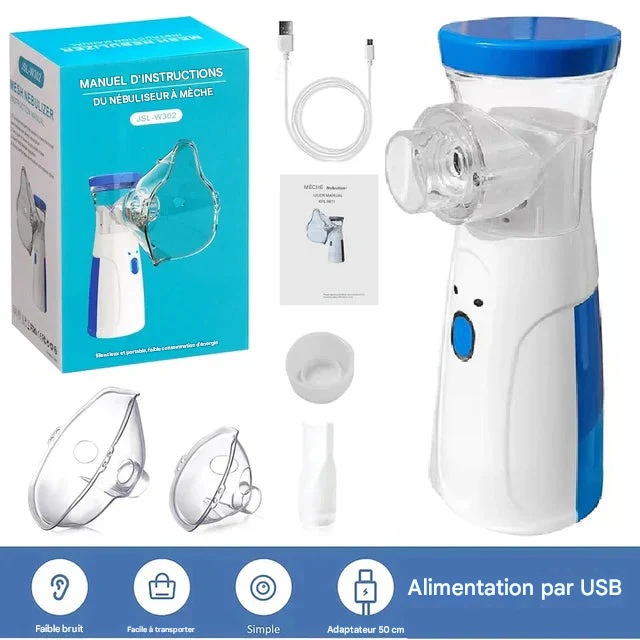 🌬️✨ Nébuliseur Portable à Maille Fine – Enfants & Adultes | Soulagement Respiratoire Instantané