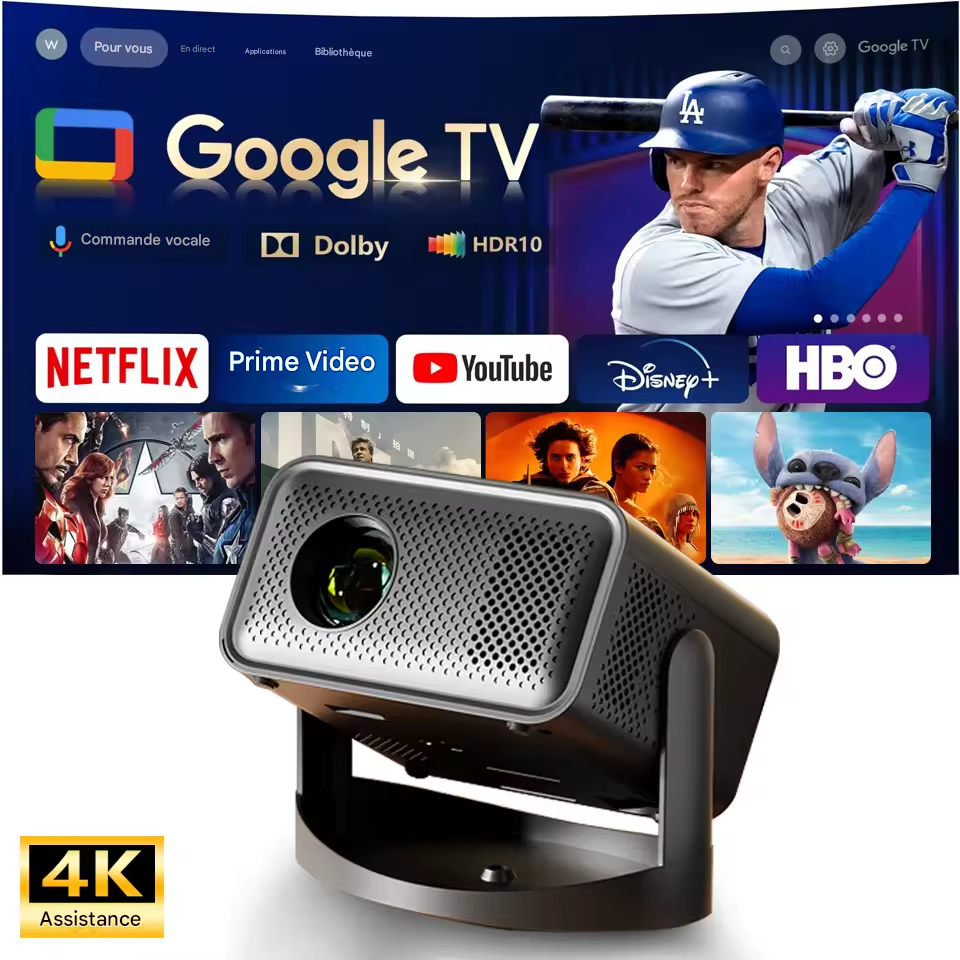 đ„ Smart-Projecteur HD 4K Portable â Android 11 & Correction Automatique