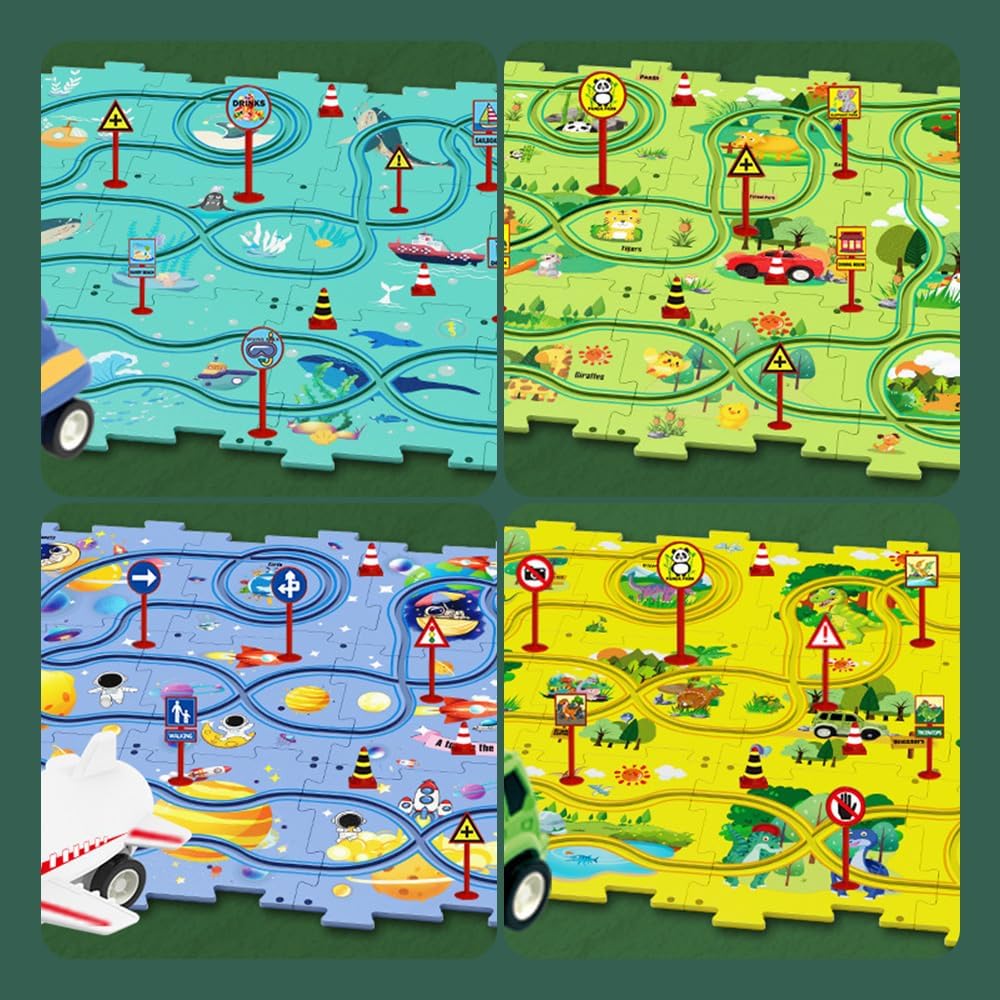 🚗 Puzzle Track Car Toy – Le Jouet Ultime pour Développer la Créativité de vos Enfants !