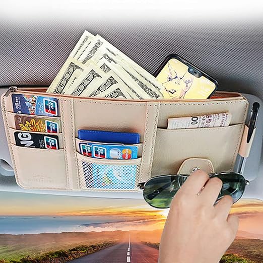 🚗 Organisateur de pare-soleil de voiture – Rangement pratique et élégant !