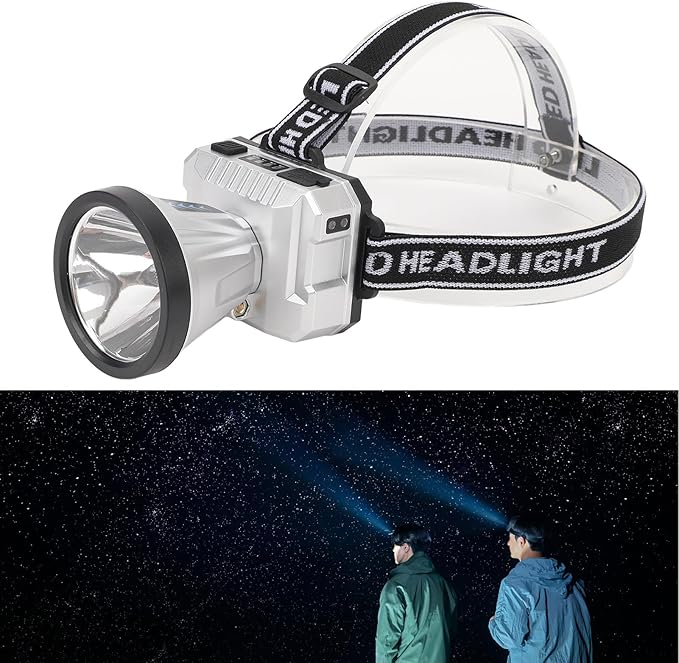 🔦 Lampe Frontale LED Ultra Puissante – Rechargeable & Étanche