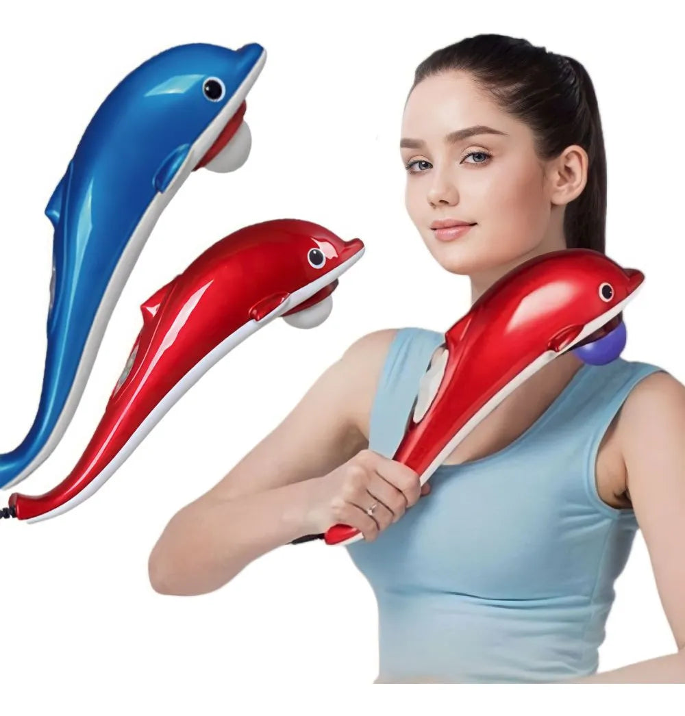 🐬 Bâton de Massage Électrique en Forme de Dauphin – Relaxation Instantanée