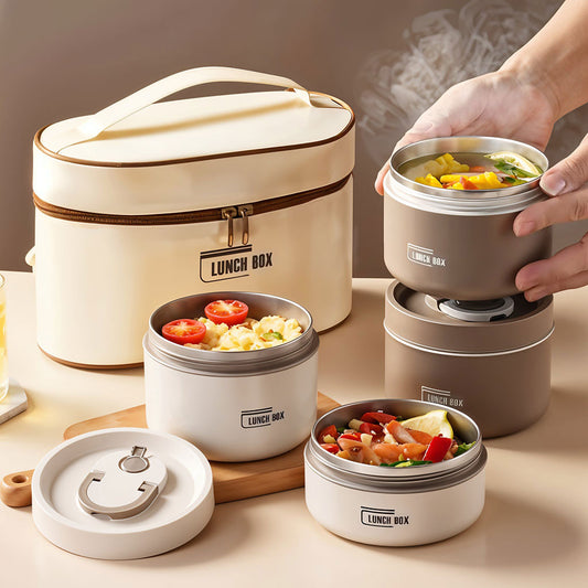 🍱 Lunch Box Isotherme Empilable – Gardez Vos Repas Chauds et Savoureux Partout !
