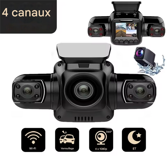 🚘 Enregistreur de Voiture 4 Canaux 1080P – Vision Totale, Sécurité Maximale