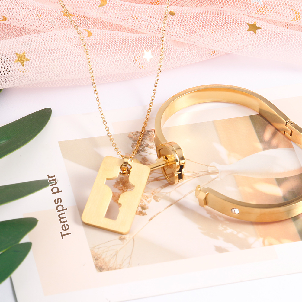 Bracelet & Collier Couple – Le Cœur et Sa Clé 💖🔑