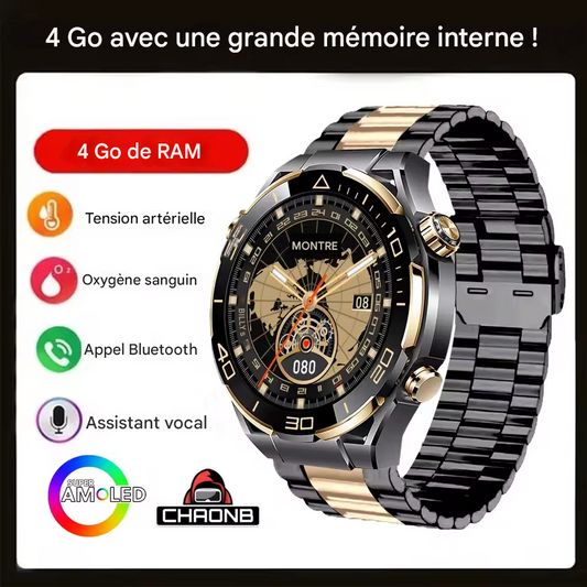 ⌚ HommTel® Ultimate – Montre Connectée AMOLED 4GB